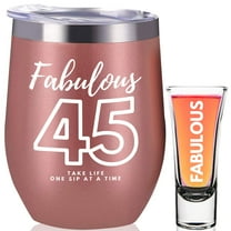 12oz Stainless Steel Tumbler   2oz Shot Glass For 45th Birthday Gifts For Women, 45th Birthday Presents, 45th Birthday Decorations For Women, 45 Birthday Decorations For Women