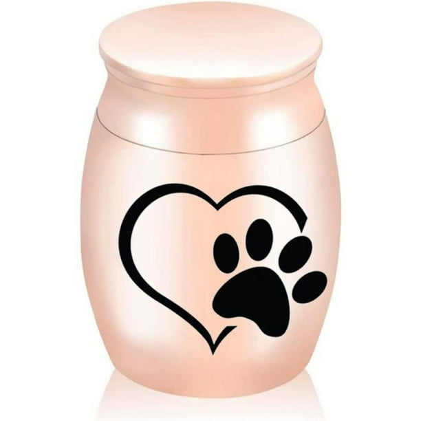 Urnas pequeñas para cenizas de perros, urna pequeña para cenizas de perros o gatos, Mini recuerdo plateado para cenizas de mascotas con estampado de pata, mascota conmemorativa, 2 uds.