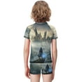 thumbnail image 3 of Hogwarts Legacy Boys Two Piece Rash Guard Swimsuits Kids Short Sleeve Swimwear Sets Bathing Suit, 3 of 7