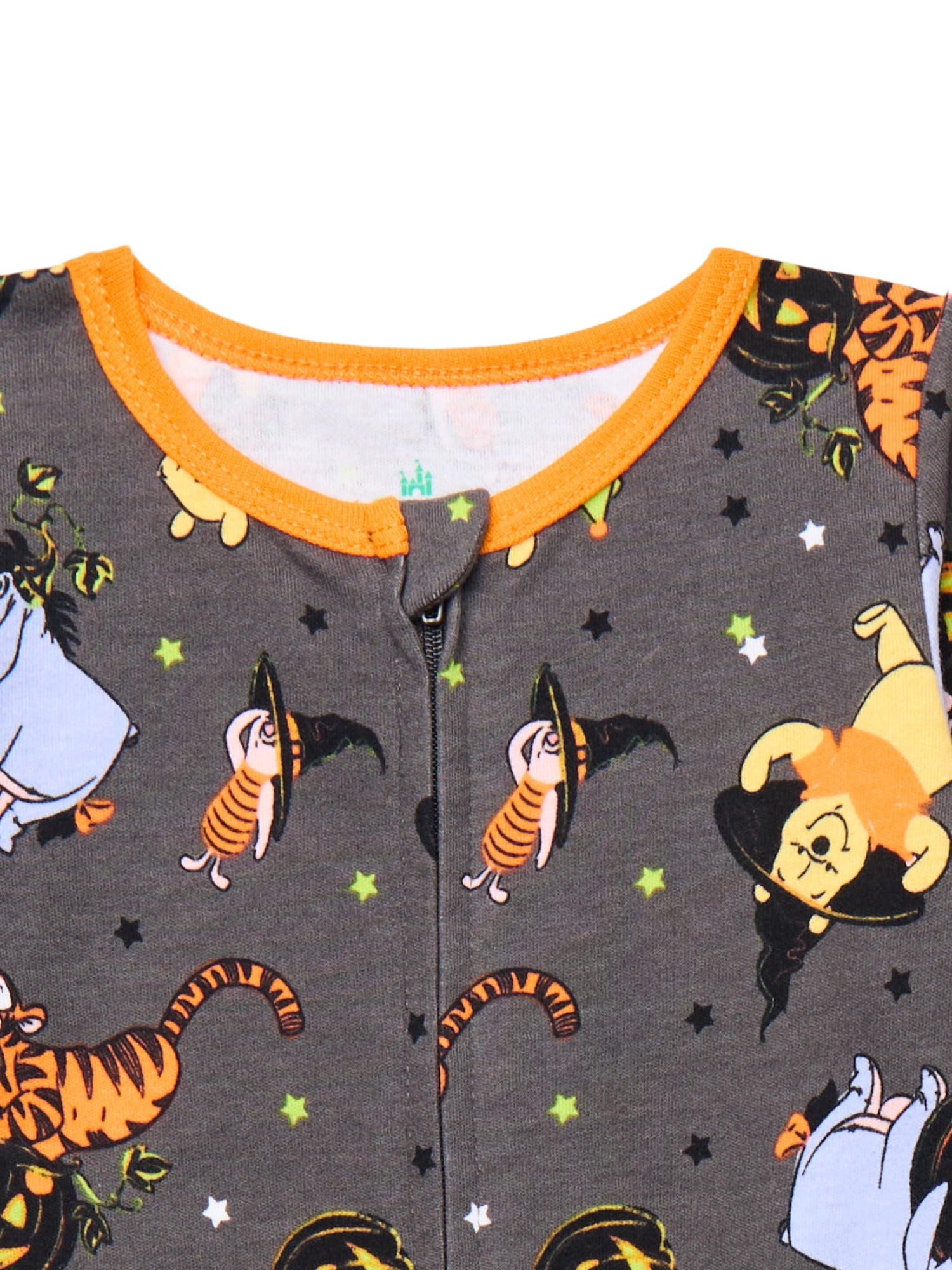 Halloween Winnie the Pooh Baby Boys or Girls Footed Sleep N Play Pajamas and Bib Set, 2-Piece, Sizes 0M-9M