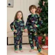 thumbnail image 3 of Conjunto de pijamas navideños 2024 con estampado de Papá Noel y alce, conjuntos a juego para padres e hijos, look familiar, traje de 2 piezas, mameluco para bebé y perro, ropa de Año Nuevo, 3 of 4