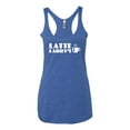 thumbnail image 2 of Latte Larry's California Coffee Shop Logo Pop Culture Tri-Blend Racerback Tank Top, Vintage Royal, Medium, 2 of 4