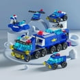 thumbnail image 5 of Mini size 6 In 1 Building Blocks DIY Police Car Fire Truck Castle Model Bricks Kids Educational Toys Gifts, 5 of 10