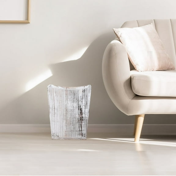 Rustic Farmhouse Wooden Trash Can - Decorative Wood Garbage Bin for Kitchen, Bathroom, Office - Country-Style Decorative Waste Container