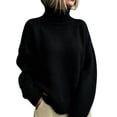 thumbnail image 2 of GILIGEGE Turtleneck Sweater for Women Long Sleeve Casual Knit Pullover Soft Chunky Knit,Oversized Loose Fit Trendy Casual Work Office Going Out Tops 2026 Fall Winter Fashion Outfits Black L, 2 of 4