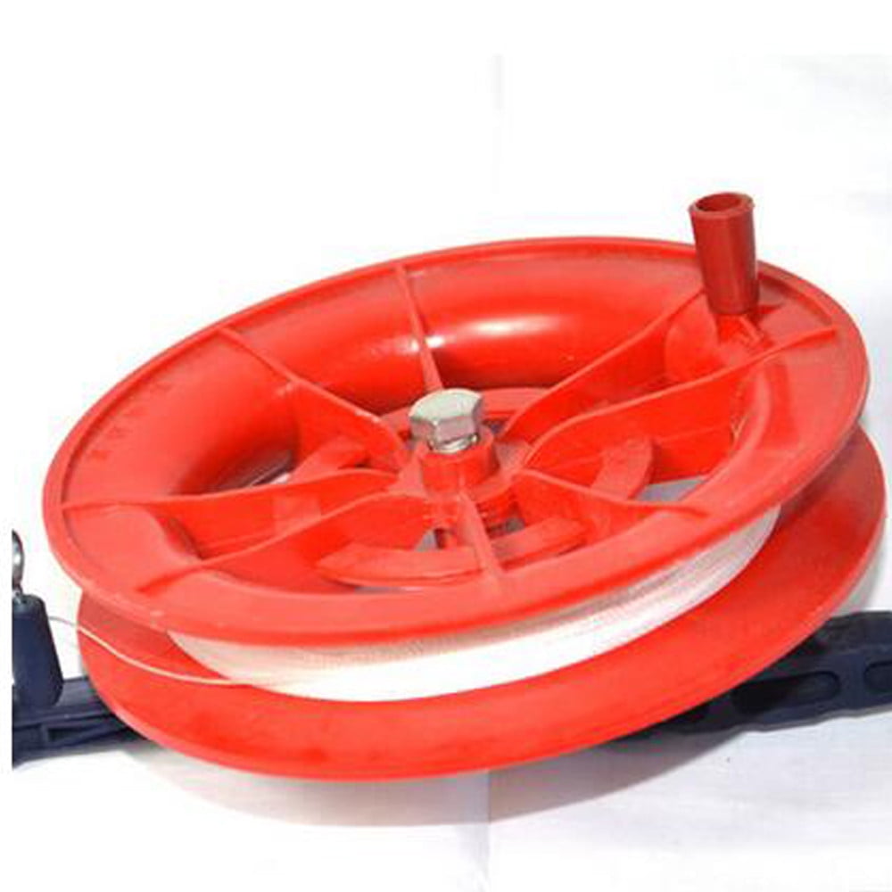 Bobine De Cerf-Volant 100 M – Roue Rouge Avec Fil De Nylon, Manivelle Plastique – Accessoire De Vol Pratique Et Léger (9,5 Cm)