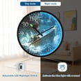thumbnail image 5 of Voice Activated Clock with Glow Light 12 Inch Large Silent Wall Clock Battery Operated for Home Decor Angry Sea Monster, 5 of 8