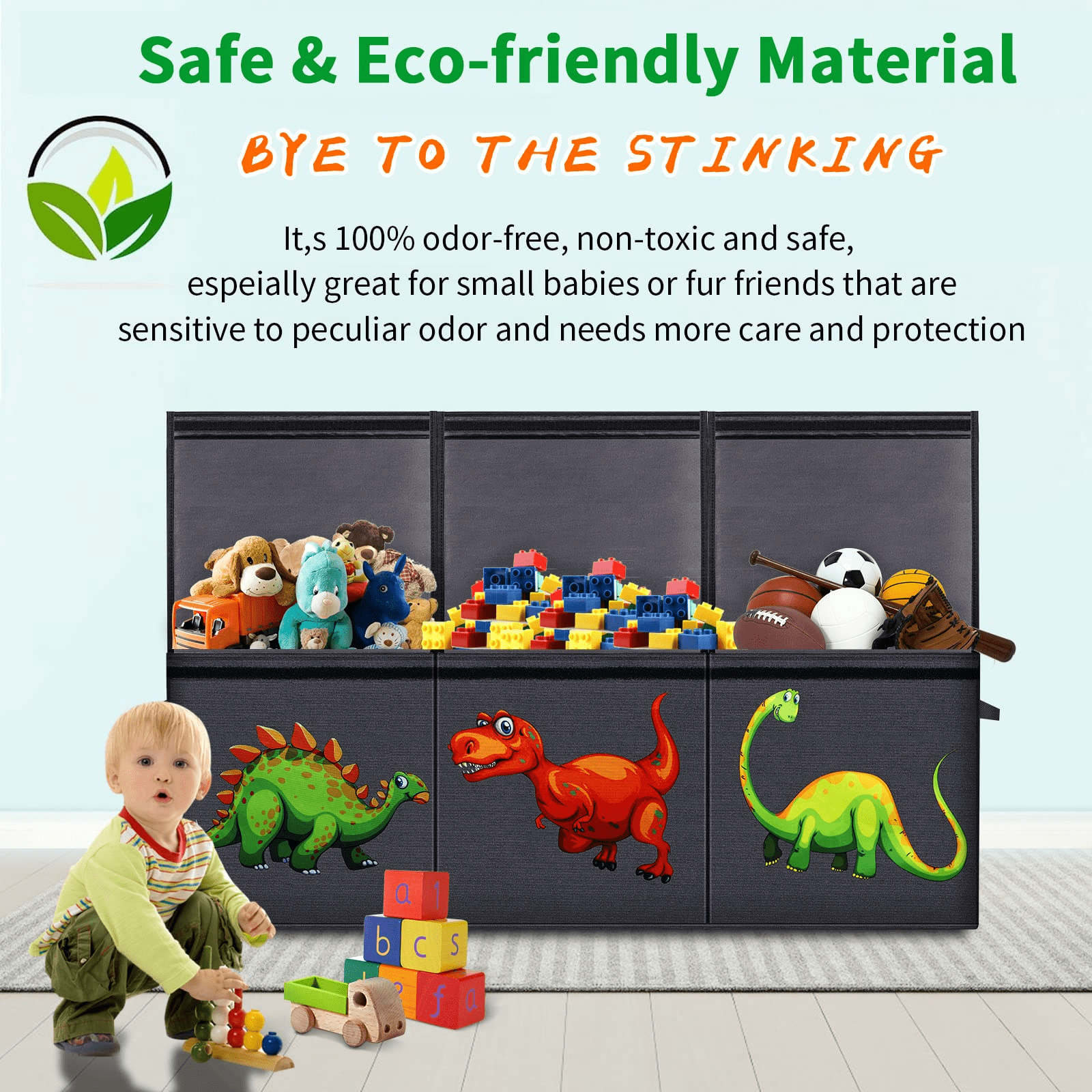 Toy Storage Chest, Large Kids Toy Box Chest Storage with Lids,40.6X16.5X14.2"Toy Storage Organizer,Collapsible Sturdy Storage Bins Organizer for Nursery Room, Playroom,Closet,Home Organization,School