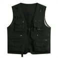 thumbnail image 6 of Youthup Men's Lightweight V-Neck Utility Vest with 13 Pockets - Zippered Casual Sleeveless Jacket for Outdoor Sports, Travel, Hiking (Polyester, Seasonless Layering), 6 of 16