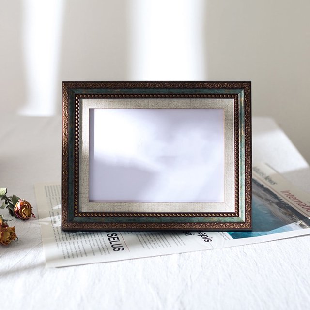Marco de fotos retro, decoración de fotos de mesa de 5 pulgadas, marco de fotos de estilo vintage para exhibición de escritorio, decoración de oficina en casa, perfecto para sus fotos o obras de arte