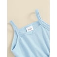 thumbnail image 5 of FEORJGP Kids Little Girl Summer Clothes 6M 12M 18M 2T 3T 4T Toddler Baby Sleeveless Cami Jumpsuit Square Neck Solid Color Romper Shorts Playsuit Infant Fashion Cute Sweet Newborn Outfit Daily, 5 of 7