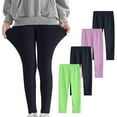 thumbnail image 4 of KkSLirnhs 9 Years 4PC Girls' Elastic Waistband Leggings Pack, Lightweight & Stretchy, Perfect for Warm Weather, Durable for Active Play, Assorted Designs, Ages 3-9 Green, 4 of 9