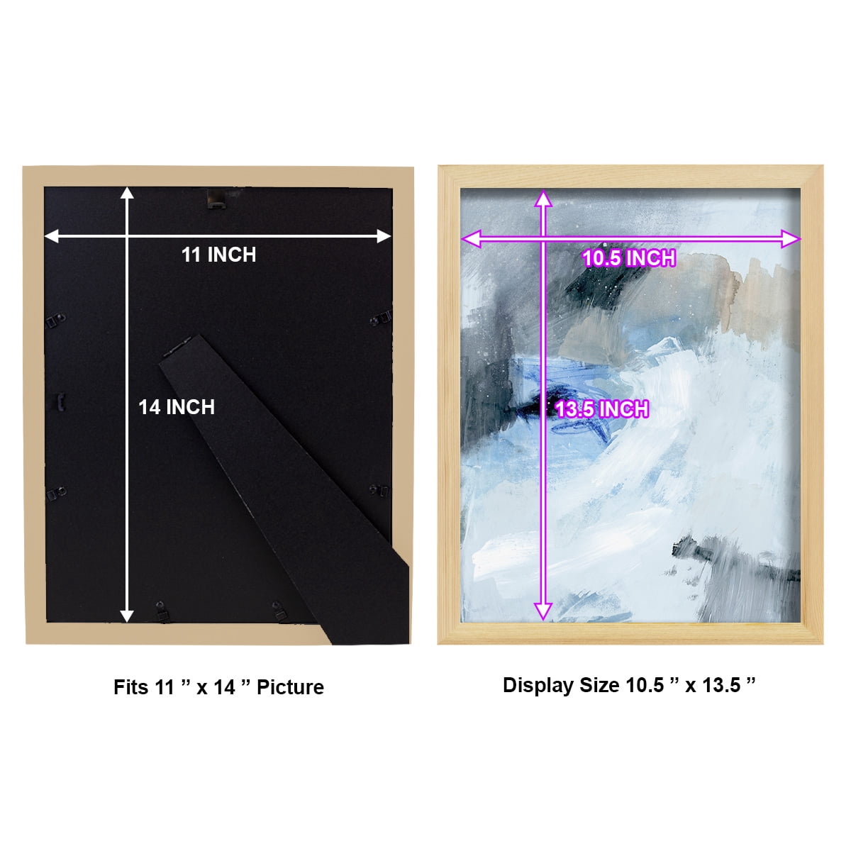 Welle I - Framed Print w/glass - Natural Wood