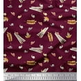 thumbnail image 1 of Soimoi Cotton Voile Fabric Leaves,Cinnamon & Snail Insects Printed Fabric 1 Yard 56 Inch Wide, 1 of 1