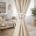 thumbnail image 6 of Evideco French Home Goods Fjord Heart White Curtain Tiebacks 2 Count, 6 of 9