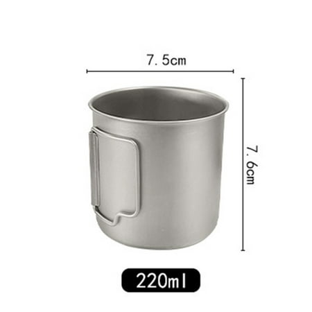 

220/450/650MlLCamping Mug Titanium Water Cup with Lid Folding Tea Coffee Cup