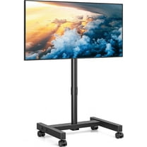 RTVR Modern Rolling TV Stand for 13 to 50 inch TVs Tilt Metal TV Stand Wheels