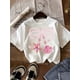 thumbnail image 1 of Sweet girl T-shirt, fashionable printed T-shirt with pearl bow and starfish shell pattern, soft, elastic and comfortable round neck short sleeved T-shirt, 1 of 6