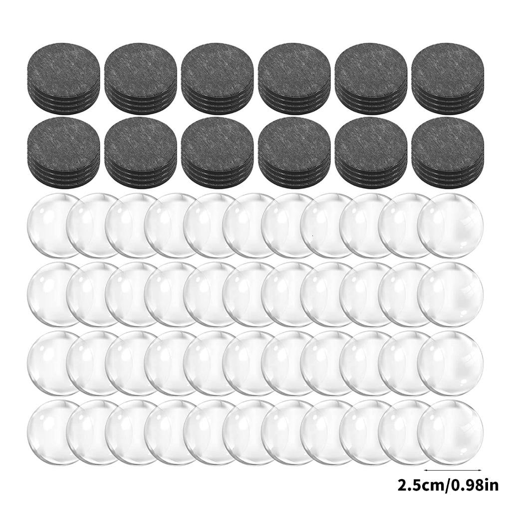 Rvaymup 48Pieces Clear Glass and Craft Magnet Set Craft Magnets with Adhesive Backing