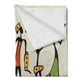thumbnail image 2 of African Soft Flannel Fleece Throw Blanket, Group Clan Dancers Characters in Sketchy Festival Hand Drawn Artwork, Cozy Plush for Indoor and Outdoor Use, 50" x 60", Multicolor, by Ambesonne, 2 of 5