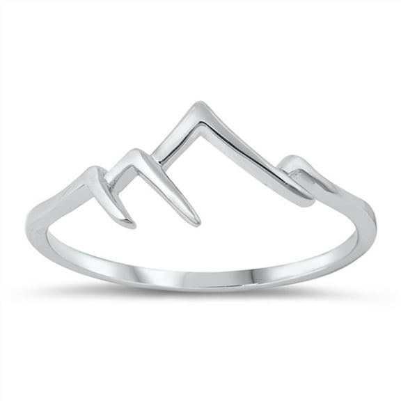 Smokey Mountain High Polished Ring .925 Sterling Silver Band Jewelry Female Male Unisex Size 4