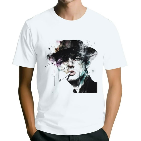 NAMTYQX Men's T-Shirts Cool Casual Crewneck Plus Size Patterns Short Sleeved Baggy Airoft Hawaiian Lightweight T Shirts for Man Black Size L