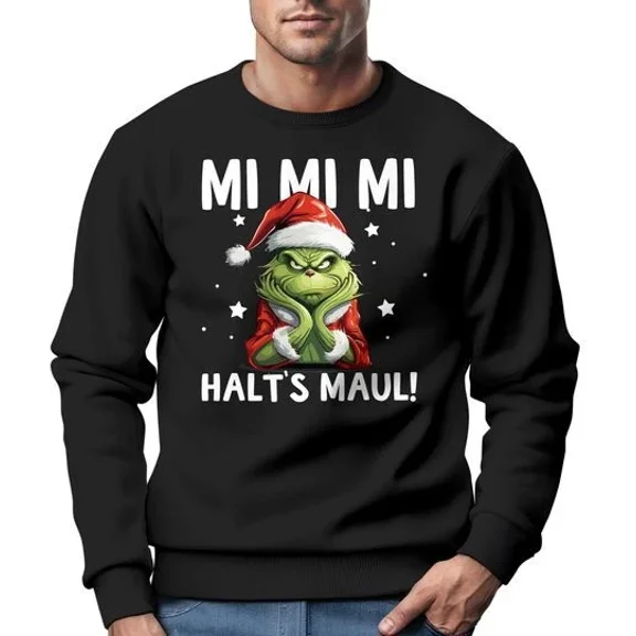 Christmas Mimimi Shut Up Saying Green Monster Holiday Jumper Sweatshirt for Men & Women, up to Size 5XL