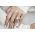 thumbnail image 2 of Solitaire Brilliance 2.50CT Elongated Cushion Cut Moissanite Engagement Ring with Hidden Halo 18k Two Tone Gold, Ring Size 7, 2 of 6