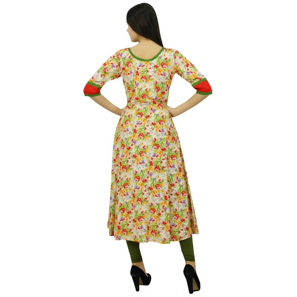Bimba Womens A Line Cotton Kurti Designer Ladies Kurta Indian Dress Custom Clothing