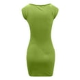 thumbnail image 3 of GERsome Women's Sexy Bodycon Dress Solid Color V Neck Sleeveless Mini Club Party Dresses, 3 of 8