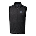thumbnail image 2 of Men's Cutter & Buck Heather Charcoal Hartford Yard Goats Mainsail Sweater-Knit Full-Zip Vest, 2 of 3
