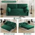 thumbnail image 2 of Aukfa Queen Sleeper Sofa Bed, Convertible Loveseat Pull Out Sofa Couch with Side Pockets, Green, 2 of 8