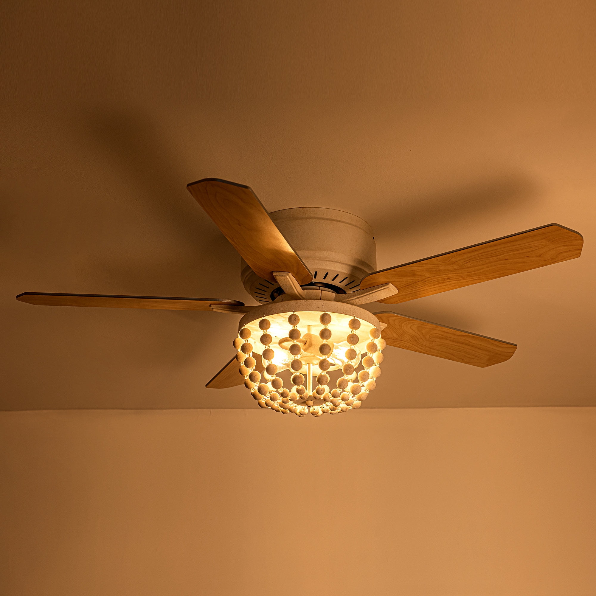 Parrot Uncle 48" Bohemia Reversible Ceiling Fan with Remote and Light Kit, Double-Sided Blades