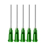 5 Pack of Blunt Tip Lure Lock Dispensing Fill, Industrial/Arts and Crafts Needles, 14 Gauge - Olive, 1" / 2.54cm