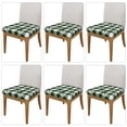 thumbnail image 2 of Gaeub Green White Christmas Tree Lumberjack Plaid Square Chair Seat Covers, Stretch Fitted Printed Chair Seat Cushion Cover for Kitchen, Office - One Size, 2 of 9