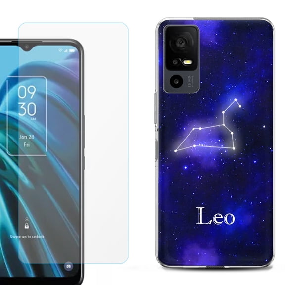 OneToughShield ® for TCL 40 XE 5G Shockproof Fashion Phone Case, with Tempered Glass Screen Protector - Leo