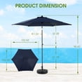thumbnail image 3 of Homefun 9ft Outdoor Patio Umbrella Push Button Tilt Crank Market Umbrella 6 Ribs Heavy Duty for Deck Backyard Pool(No base), 3 of 7