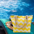 thumbnail image 2 of Xfvqtps Beach Bags for Women Hemp Rope Wavy Stripes Large Capacity Waterproof Sandproof Beach Tote Bag for Women Swim Pool Bag for Travel Vacation Nylon Tote Bag Yellow, 2 of 5