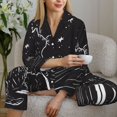 thumbnail image 6 of Kdxio Star Gazing Cat Illustration Women's Pajama Sets Long Sleeve Button Down Sleepwear Nightwear Soft Pjs Lounge Sets-Large, 6 of 7