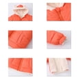 thumbnail image 4 of Staki Toddler Winter Coat Girls Winter Thick Jacket Warm Fleece Fur Lining Zipper Hooded Windproof Coat Outwear for Kids(Orange,4-5 Years), 4 of 4