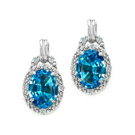 Tommaso Design� Oval 8x6mm Genuine Black Topaz Earrings