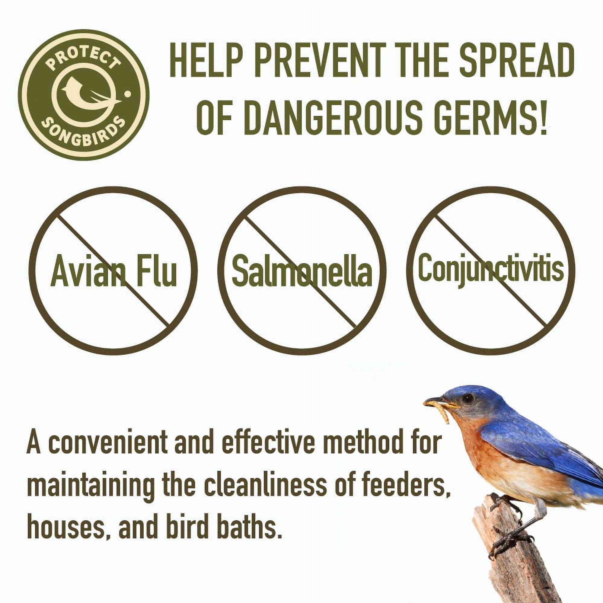 Birds Choice Bird Saver Cleaning Solution for Feeders, Bird Houses, Bird Baths, 32  Ounce, 1 Count