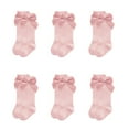 thumbnail image 1 of Laklulu 6 medias de bebé de color rosa con lazo, calcetines de tubo medio de algodón para otoño/invierno para niñas, 1 of 5