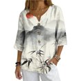 thumbnail image 1 of Xuyuer Solid Button Shirt Blouse - Women's Fashion Loose Female Neck T-Shirt Style Top for Smart Casual Office Wear, Weekend Brunch Outings & Effortless Minimalist Everyday Style, 1 of 7