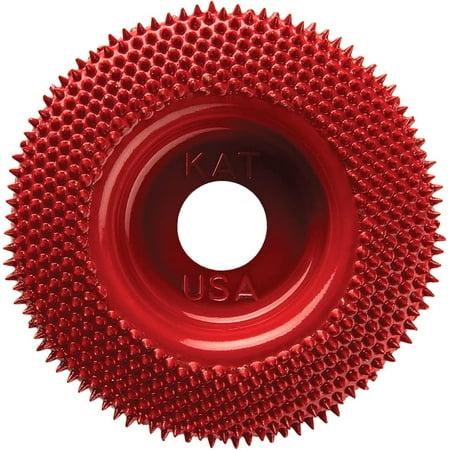 

King Arthur s Tools Original and Patented - MERLIN2 Coarse Red Round Tungsten Carbide Disc Rasp for Woodworking Material Removal Carving Smoothing and Finishing - 2 (50mm) Dia