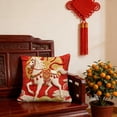 thumbnail image 7 of HOARBOEG 1Pcs Year of the Horse Pillow Cover 17.71*17.71in Cotton Decorative Pillowcase with Horse Pattern for Sofa Living Room Bedroom Decor Hidden Zipper Machine Washable, 7 of 7