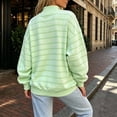 thumbnail image 4 of DISKEBUISS Women's Striped Mock Neck Sweatshirt Casual Loose Long Sleeve Pullover Tops Fashion Shirts for Fall Daily, 4 of 5