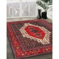 thumbnail image 2 of Ahgly Company Indoor Square Traditional Red Persian Area Rugs, 7' Square, 2 of 6
