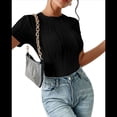 thumbnail image 2 of para Mujer, Cuello Redondo, Corta, Trajes de Baño, Trajes de Salida, Leotardos de Verano, Camisetas de una Pieza. Negro S, 2 of 7