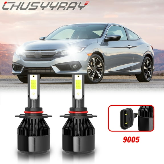 For Honda Civic 2012 2013 2014 2015 2016 9005 HB3 LED High Beam Headlight Bulbs Kit 6000K White 2Pcs